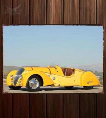 Металлическая табличка Peugeot Darlmat 402 Pourtout Roadster